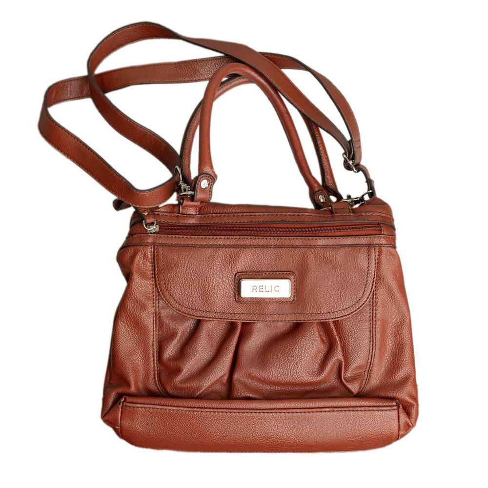 Women's Relic Umber Brown Vegan Leather Purse w/ Shoulder & Cross-Body Straps